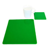 Square Placemat and Coaster Set - Bright Green