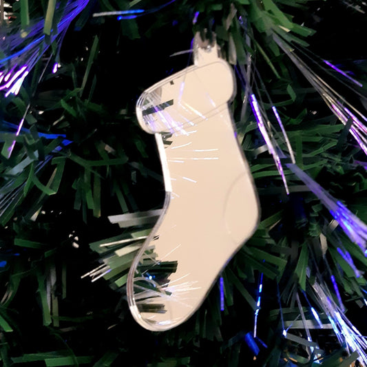 Décorations de sapin de Noël en forme de bas avec miroir