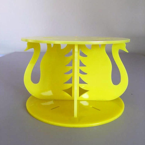 Swan Design Round Wedding/Party Cake Separator - Yellow