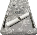 Silver Grey & White Snowflake Christmas Table Runners