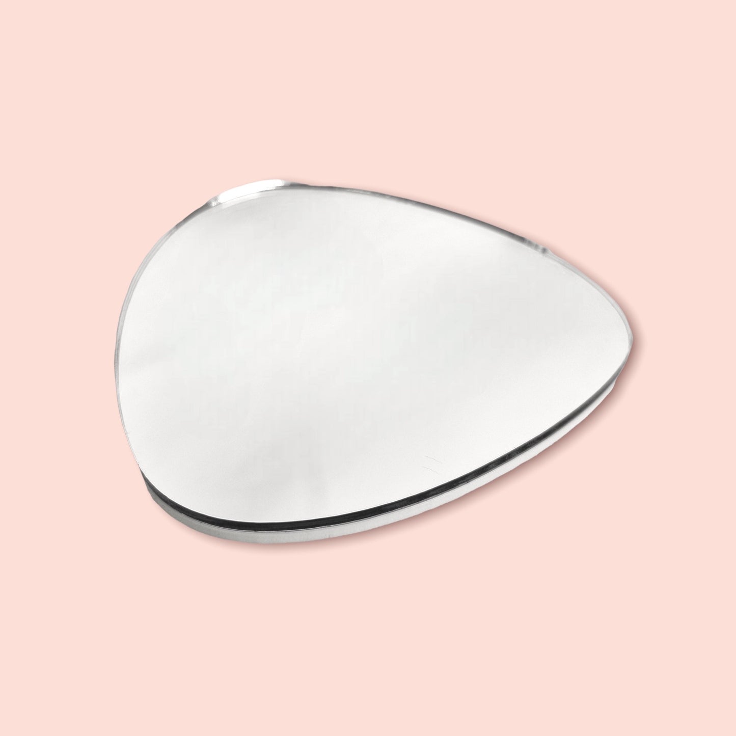 Triangular Pebble Shaped Mirrors with White Backing & Hooks