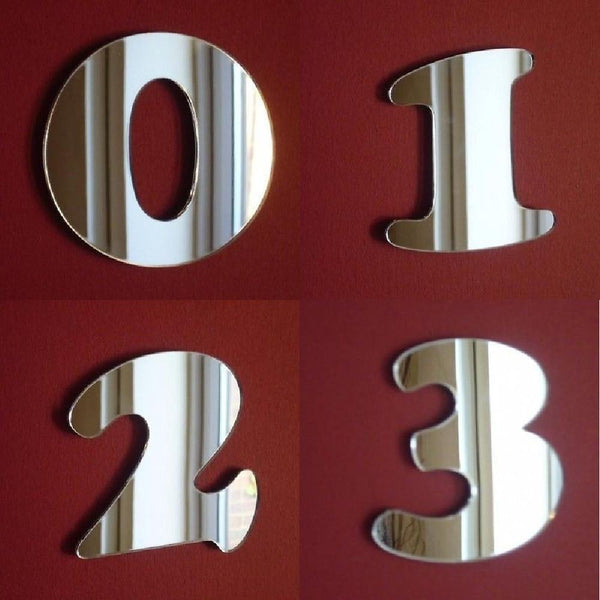 Number 0 Mirrors, Custom Made - Font, Colour & Sizes