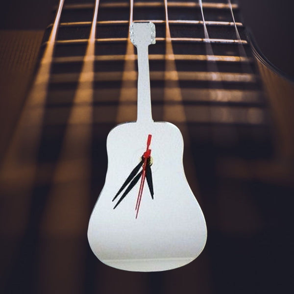 Acoustic Guitar Shaped Clocks - Many Colour Choices