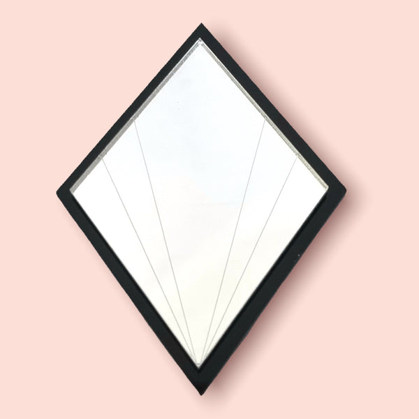 Art Deco Diamond Shaped Mirrors with a Colour Frame of your choice & Hooks