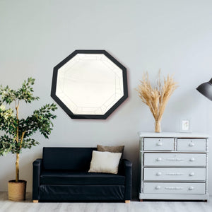 Art Deco Octagon Shaped Mirrors with a Colour Frame of your choice & Hooks