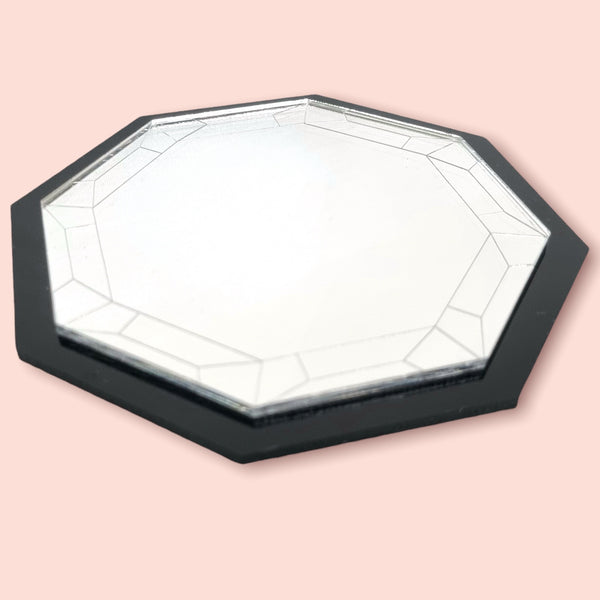 Art Deco Octagon Shaped Mirrors with a Colour Frame of your choice & Hooks