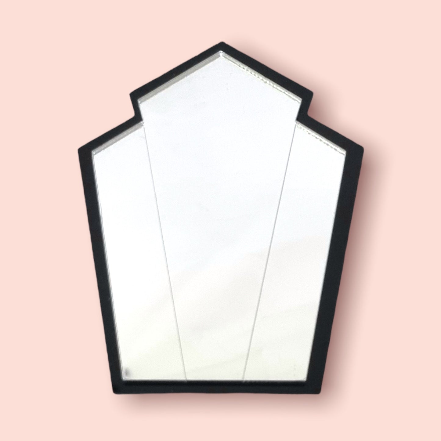 Art Deco Pentagon Fan Shaped Mirrors with a Colour Frame of your choice & Hooks