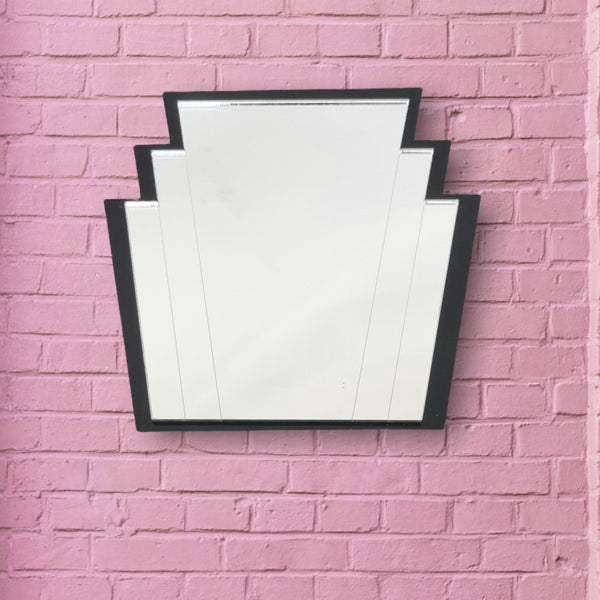 Art Deco Rectangular Fan Shaped Mirrors with a Colour Frame of your choice & Hooks