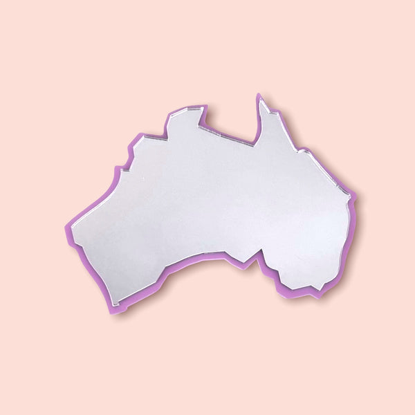 Australia Map Shaped Mirrors with a Colour Frame of your choice & Hooks