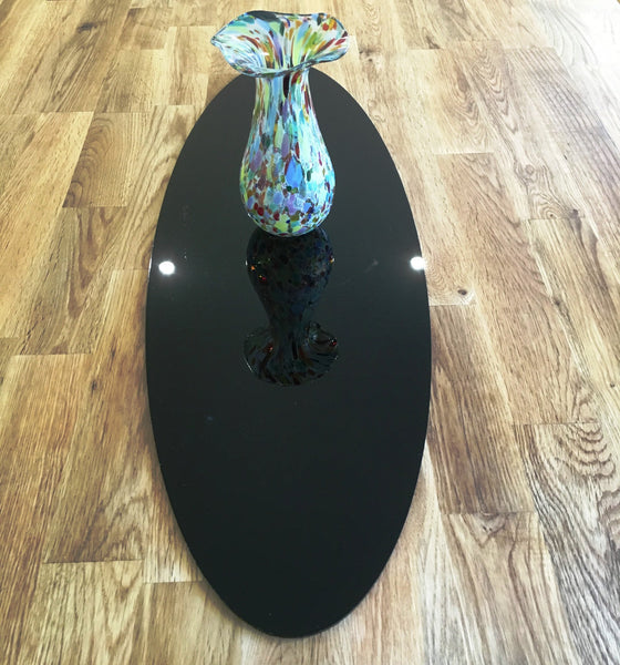 Black Oval Acrylic Table Runners, Bespoke Sizes Made