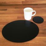 Oval Placemat and Coaster Set - Black