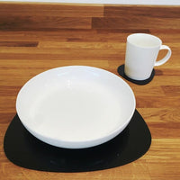 Pebble Shaped Placemat and Coaster Set - Black