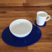 Oval Placemat and Coaster Set - Blue
