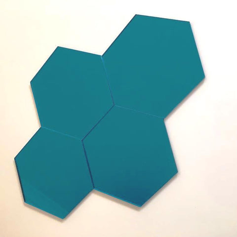 Hexagon Tiles - Blue Mirror
