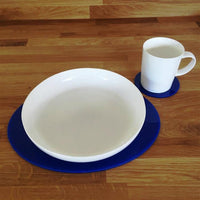 Oval Placemat and Coaster Set - Blue