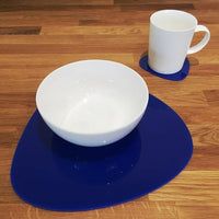 Pebble Shaped Placemat and Coaster Set - Blue
