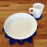 Snowflake Shaped Placemat and Coaster Set - Blue