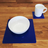Square Placemat and Coaster Set - Blue