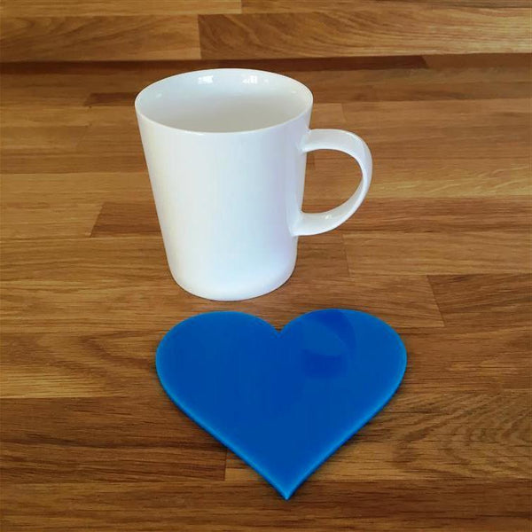Heart Shaped Coaster Set - Bright Blue