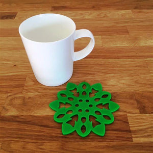 Snowflake Shaped Coaster Set - Bright Green