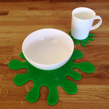 Splash Shaped Placemat and Coaster Set - Bright Green