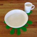 Splash Shaped Placemat and Coaster Set - Bright Green