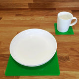 Square Placemat and Coaster Set - Bright Green