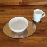 Oval Placemat and Coaster Set - Bronze Mirror