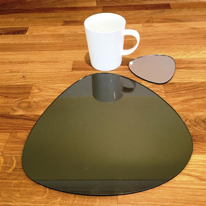 Pebble Shaped Placemat and Coaster Set - Bronze Mirror