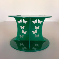 Butterfly Design Round Wedding/Party Cake Separator - Green