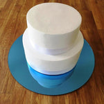 Round Cake Board - Blue Mirror