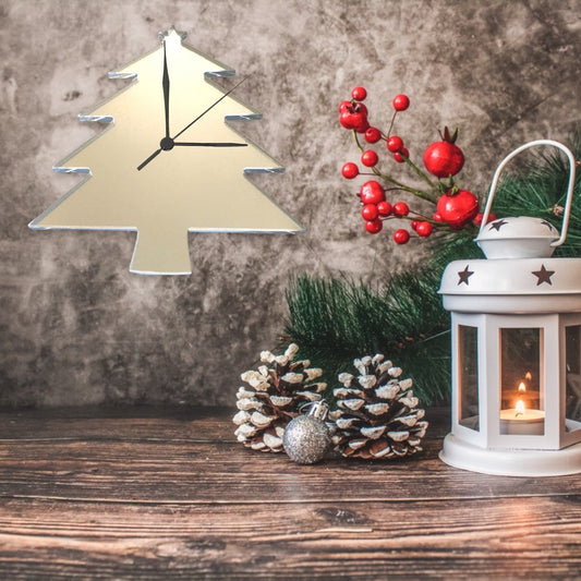 Christmas Tree Shaped Clocks - Many Colour Choices