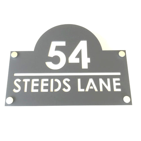 Rectangular Rounded Top House Name and Number Signs