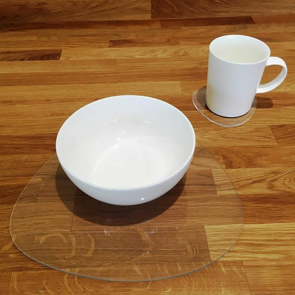Pebble Shaped Placemat and Coaster Set - Clear
