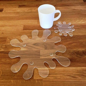 Splash Shaped Placemat and Coaster Set - Clear