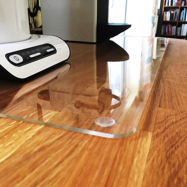 Oval Serving Mat/Table Protector - Graphite Grey Matt Acrylic