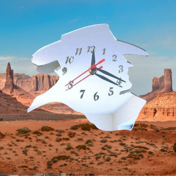Cowboy Silhouette Shaped Clocks - Many Colour Choices