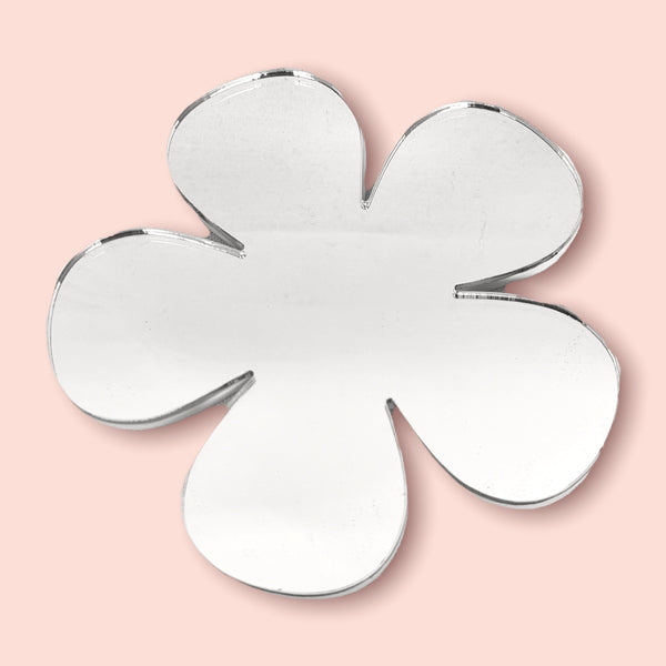 Daisy Shaped Mirrors with a White Backing & Hooks