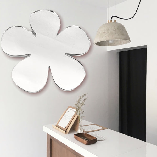 Daisy Shaped Mirrors with a White Backing & Hooks