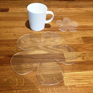 Daisy Shaped Placemat and Coaster Set - Clear