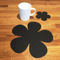 Daisy Shaped Placemat and Coaster Set - Mocha Brown