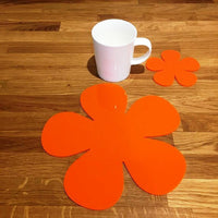 Daisy Shaped Placemat and Coaster Set - Orange