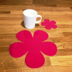 Daisy Shaped Placemat and Coaster Set - Pink