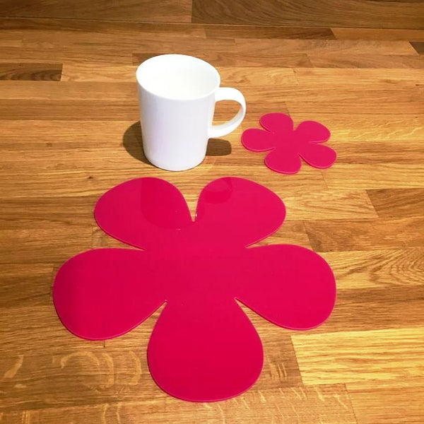 Daisy Shaped Placemat and Coaster Set - Pink