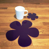 Daisy Shaped Placemat and Coaster Set - Purple