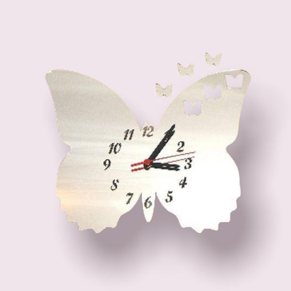 Frilly Butterfly Shaped Clocks - Many Colour Choices