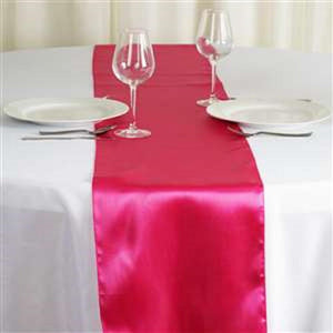 Fuchsia Pink Satin Smooth Table Runners