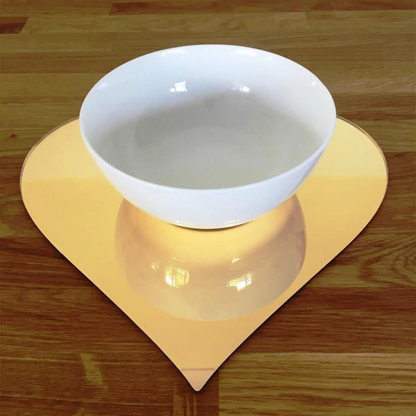 Heart Shaped Placemat Set - Gold Mirror