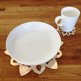 Snowflake Shaped Placemat and Coaster Set - Gold Mirror
