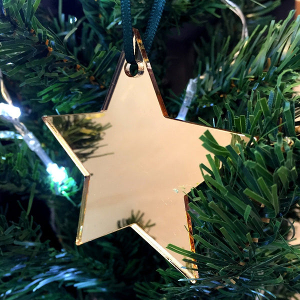Star Christmas Tree Decorations Mirrored